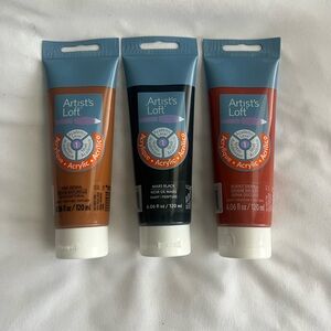 Acrylic Paint Set - Brown, Black, Red